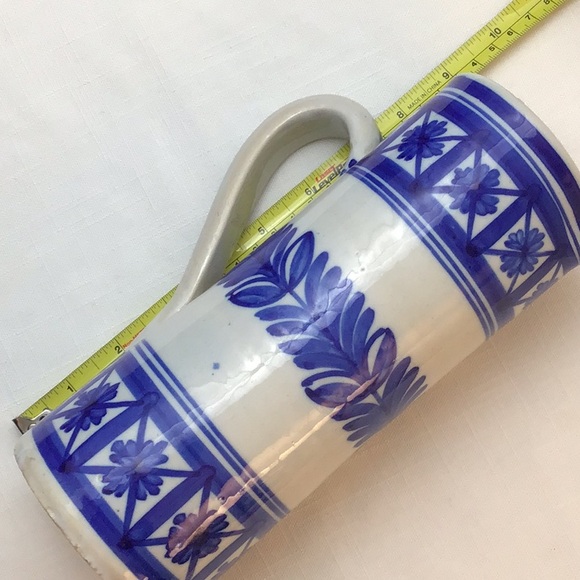 Glazed Earthenware Jug, Blue and White. - Picture 6 of 6